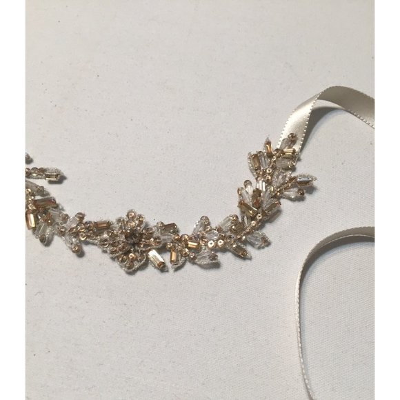 BHLDN Blossom Veils Wedding Rose Sparkle Sash - $260 - Champagne New In Box - Picture 6 of 8